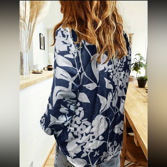 Boho floral print button down shirt - Picture 11 of 16